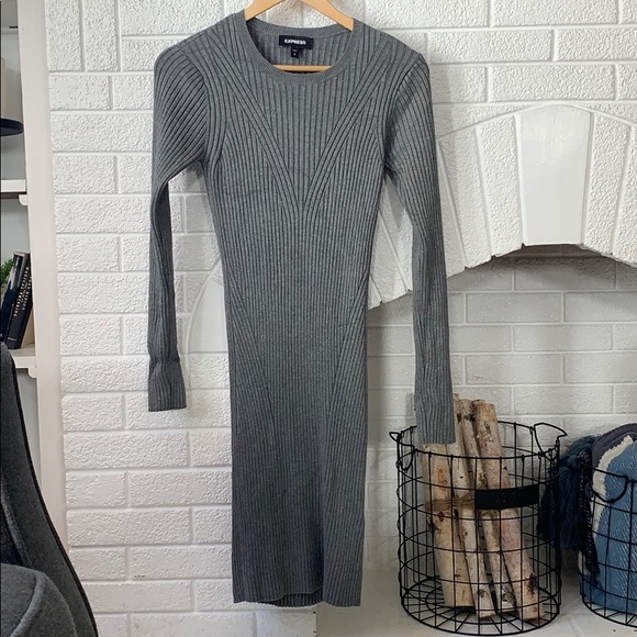 Express gray sweater dress (M) - Picture 2 of 4